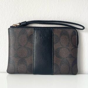 Coach Signature Zip Pouch Wristlet